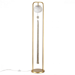 Торшер с шарообразным плафоном из белого стекла с подвеской из камня и длинной кисточкой Agatelle варинант исполнения - 1 | Loft Concept в Костроме