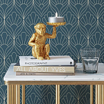 Подсвечник золотая обезьяна с блюдцем Golden Monkey варинант исполнения - 1 | Loft Concept в Костроме