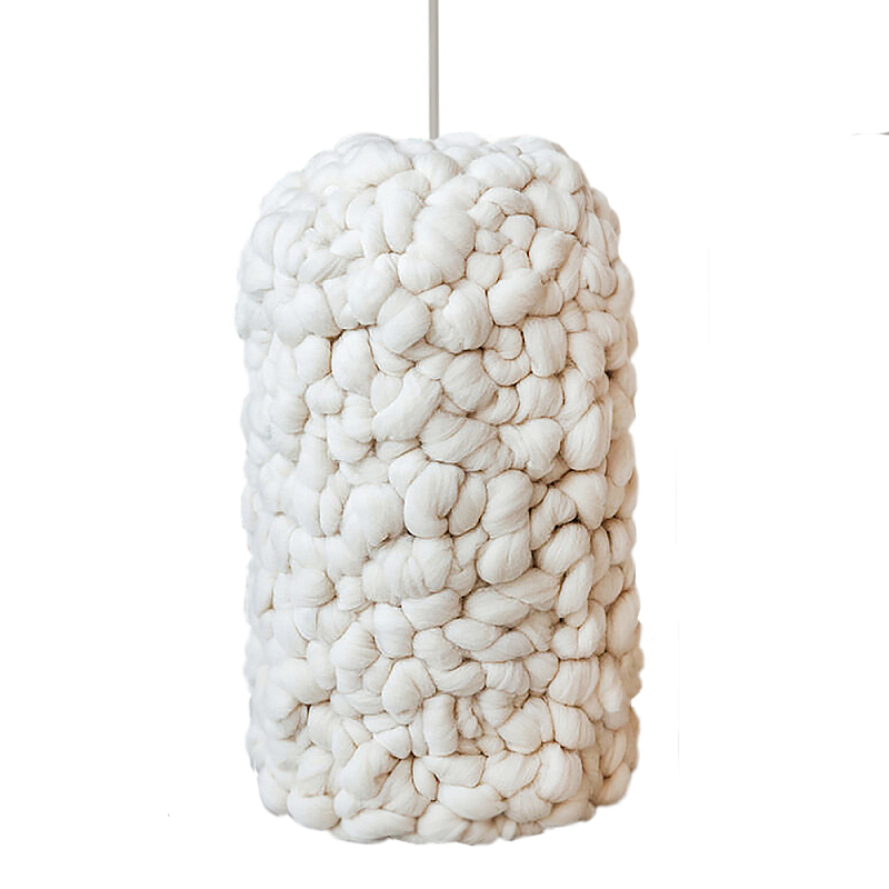 Вязаный Светильник Wool Knitted Lamp Elongated Shape Бежевый Вязаный Светильник Wool Knitted Lamp Elongated Shape Бежевый в Костроме | Loft Concept