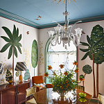 Обои с вышивкой ручной работы Mughal Trees Original colourway on linen варинант исполнения - 6 | Loft Concept в Костроме