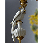 Подсвечник белый Попугай из фарфора с бронзовыми элементами Eden Garden варинант исполнения - 6 | Loft Concept в Костроме