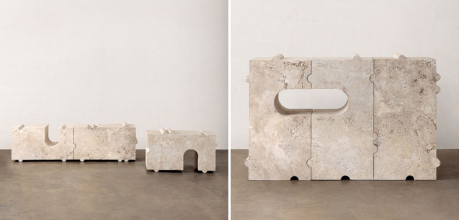 Модульная каменная скамья Hume Modular Stone Bench дизайн Kelly Wearstler Модульная каменная скамья Hume Modular Stone Bench дизайн Kelly Wearstler - Loft-Concept в Костроме