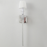 Бра с белым текстильным абажуром и хрустальными подвесками с декоративной кисточкой Lustre Reverie варинант исполнения - 7 | Loft Concept в Костроме