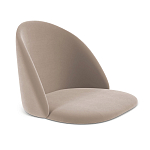 Барный стул со спинкой и металлической подставкой на 4-х деревянных ножках Бежевый Велюр Vendramin Chair варинант исполнения - 2 | Loft Concept в Костроме