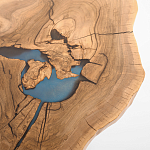 Кофейный стол со столешницей из орехового дерева и эпоксидной смолы Clem Coffee Table варинант исполнения - 2 | Loft Concept в Костроме