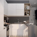 Кухонный гарнитур белый акриловый фасад Eveline White Kitchen Set варинант исполнения - 2 | Loft Concept в Костроме