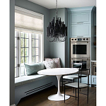 Люстра черная с несколькими ярусами деревянных палочек Bright Wooden Chandelier варинант исполнения - 5 | Loft Concept в Костроме