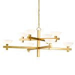 Люстра золотая с 8-ю молочными плафонами в виде чаши Tiers of Clear Lines варинант исполнения - 1 | Loft Concept в Костроме