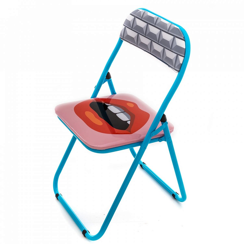 Стул Seletti Folding Chair Mouth Мульти Голубой Стул Seletti Folding Chair Mouth Мульти Голубой в Костроме | Loft Concept