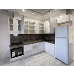 Угловой кухонный гарнитур белый и столешница под мрамор Gene Kitchen Set варинант исполнения - 6 | Loft Concept в Костроме