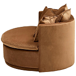 Кушетка круглая с обивкой из велюра коричневая Milky Brown Chair варинант исполнения - 3 | Loft Concept в Костроме