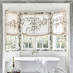 Обои с вышивкой ручной работы Moonlit Garden Original colourway on muslin варинант исполнения - 1 | Loft Concept в Костроме