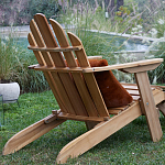 Уличное кресло из массива акации Adirondack Wooden Chair Natural варинант исполнения - 7 | Loft Concept в Костроме