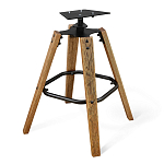 Барный стул со спинкой и мягкой обивкой с ромбами на 4-х деревянных ножках Бежевый Велюр Ava Charm варинант исполнения - 5 | Loft Concept в Костроме