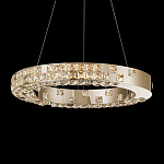 Люстра золотая в форме кольца с мозаичным хрустальным оформлением Sparks of Crystal варинант исполнения - 2 | Loft Concept в Костроме