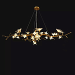 Люстра в виде золотой ветки с цветами и птичками Marvelous Garden варинант исполнения - 9 | Loft Concept в Костроме