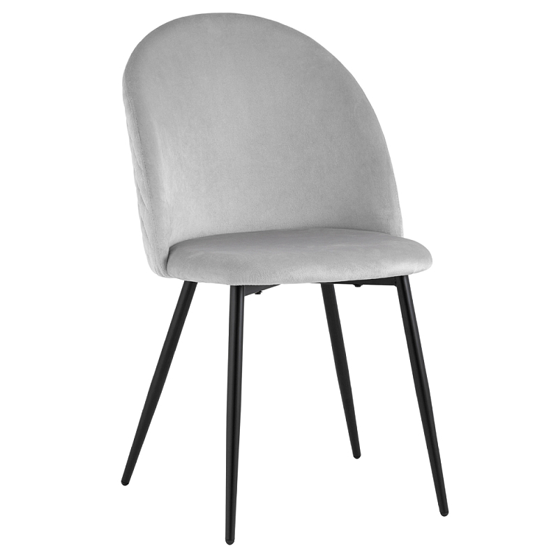 Мягкий стул в сером велюре Miruna Chair Черный Серый Мягкий стул в сером велюре Miruna Chair Черный Серый в Костроме | Loft Concept