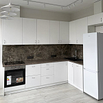 Угловой кухонный гарнитур белый и столешница под мрамор Gene Kitchen Set варинант исполнения - 1 | Loft Concept в Костроме