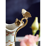 Кувшин с цветочным рисунком и бронзовой ручкой Blue Garden варинант исполнения - 3 | Loft Concept в Костроме