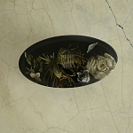 Шкатулка из эпоксидной смолы с цветами черная Epoxy Resin Oval Box Black варинант исполнения - 3 | Loft Concept в Костроме