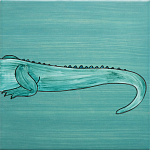 Плитка с узором Крокодил байдарочник варинант исполнения - 4 | Loft Concept в Костроме