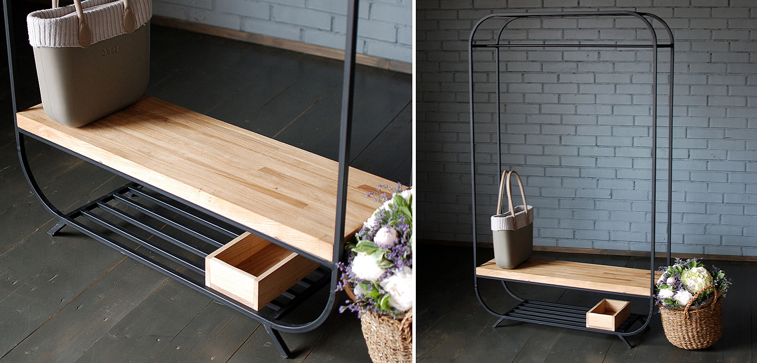 Рейл Cade Industrial Metal Rust Clothes Rail Рейл Cade Industrial Metal Rust Clothes Rail - Loft-Concept в Костроме