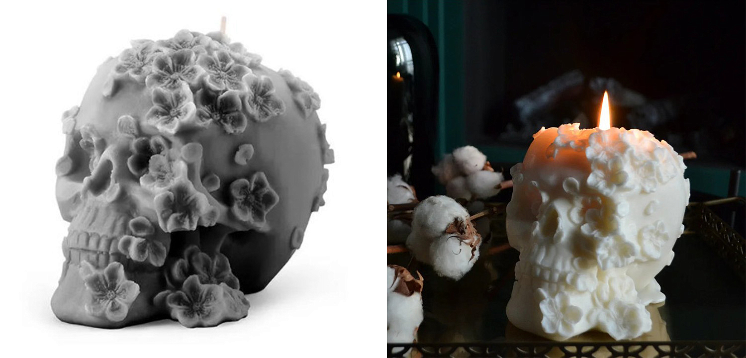 Свеча Gray Flowers Skull Свеча Gray Flowers Skull - Loft-Concept в Костроме