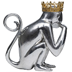 Статуэтка обезьяна в короне серебряная Golden Monkey варинант исполнения - 2 | Loft Concept в Костроме