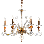 Люстра с 6-ю лампочками и изогнутыми прозрачными элементами из стекла Twisted Glass Candles Chandelier варинант исполнения - 1 | Loft Concept в Костроме