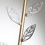Бра с золотистой вертикальной трубкой и декоративными прозрачными листьями из стекла Sylva  варинант исполнения - 6 | Loft Concept в Костроме