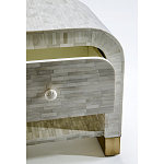 Тумбочка прикроватная с ящиком Tofino White Bone Inlay  Bedside Cabinet   варинант исполнения - 2 | Loft Concept в Костроме