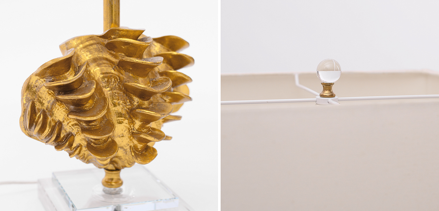 Настольная лампа Golden Shell Table Lamp с абажуром Настольная лампа Golden Shell Table Lamp с абажуром - Loft-Concept в Костроме