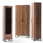 Шкаф-витрина в стиле лофт с чёрной стеклянной дверью Urban Style Space 2 варинант исполнения - 4 | Loft Concept в Костроме