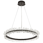 Кольцевая люстра с хрустальным декором Rowan Crystal Ring Horizontal Black Chandelier варинант исполнения - 2 | Loft Concept в Костроме