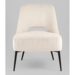 Кресло лаунж Бостон велюр рельефный молочный на черных ножках варинант исполнения - 4 | Loft Concept в Костроме