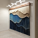 Текстильный Арт-объект на стену ручной работы из веревок Blue Mountains варинант исполнения - 1 | Loft Concept в Костроме
