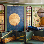 Обои ручная роспись Tsukimi Original colourway on gilded silk with antiquing варинант исполнения - 1 | Loft Concept в Костроме