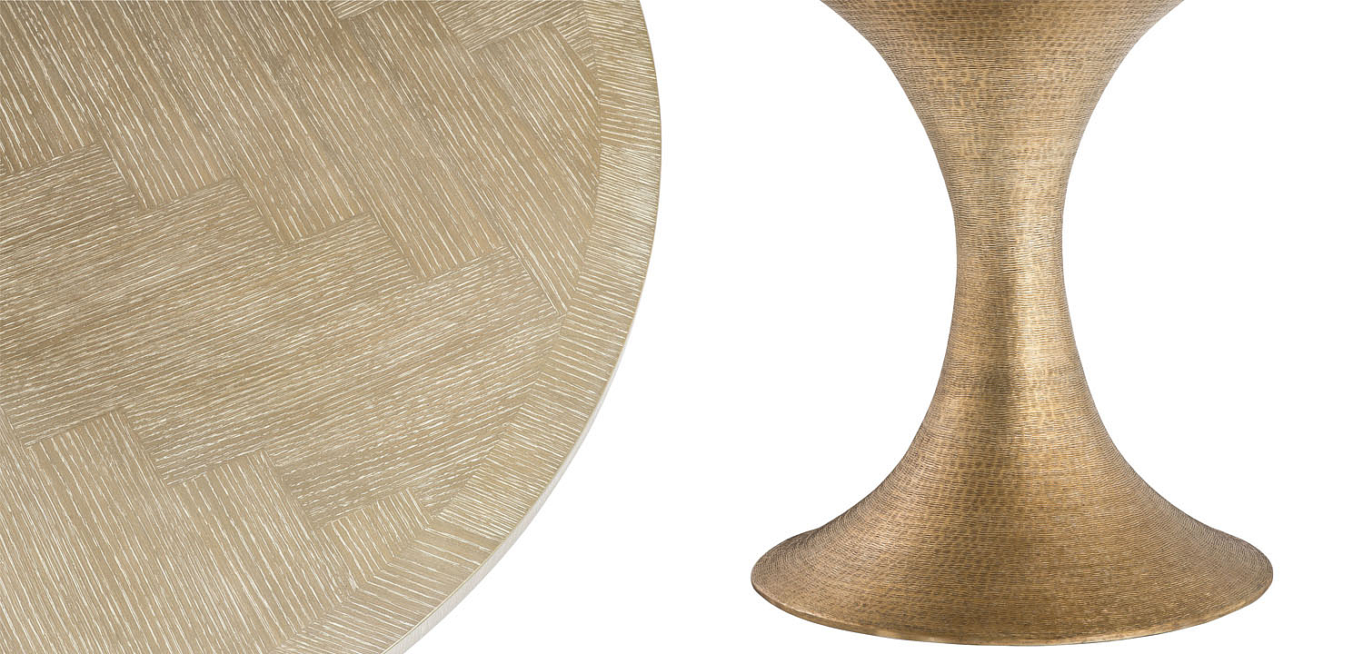 Обеденный стол Eichholtz DINING TABLE MELCHIOR ROUND brass Обеденный стол Eichholtz DINING TABLE MELCHIOR ROUND brass - Loft-Concept в Костроме