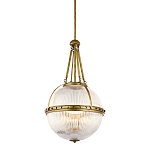Подвесной светильник с рифленым стеклянным плафоном в форме шара Kichler варинант исполнения - 1 | Loft Concept в Костроме