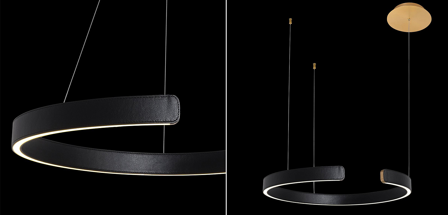 Подвесной светильник Half Ring black leather 60 Подвесной светильник Half Ring black leather 60 - Loft-Concept в Костроме