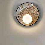 Бра круглое с каменным диском в металлической раме Sandstone Painting варинант исполнения - 4 | Loft Concept в Костроме