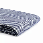 Плед из шерсти мериноса темно-синего цвета 130×180 см Indigo Waves варинант исполнения - 3 | Loft Concept в Костроме