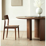 Стол обеденный круглый с двойной столешницей Walnut Wood Table варинант исполнения - 1 | Loft Concept в Костроме