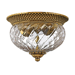 Потолочный светильник цвета латунь с прозрачным рифленым плафоном в форме чаши Hinkley варинант исполнения - 5 | Loft Concept в Костроме