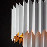 Люстра белая с гофрированным двойным абажуром Corrugated Double Lampshade варинант исполнения - 4 | Loft Concept в Костроме