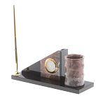 Настольный письменный набор из яшмы с часами Manager Organizer варинант исполнения - 2 | Loft Concept в Костроме