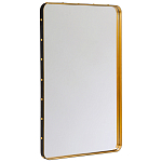 Зеркало прямоугольное в металлической раме с кожаной отделкой Loft in Reflection варинант исполнения - 1 | Loft Concept в Костроме