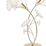 Настольная лампа с изогнутыми золотыми ветвями и белыми лепестками Wintery flovers варинант исполнения - 1 | Loft Concept в Костроме