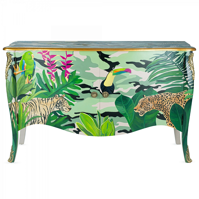 Комод L.XV DRESSER Flowers Jungle Серебряный Зеленый Комод L.XV DRESSER Flowers Jungle Серебряный Зеленый в Костроме | Loft Concept