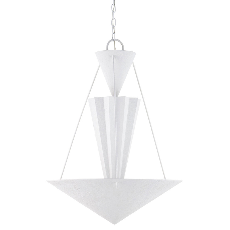 Люстра светодиодная белая геометрической формы с рифленым плафоном White Geometric Lamps Белый Люстра светодиодная белая геометрической формы с рифленым плафоном White Geometric Lamps Белый в Костроме | Loft Concept